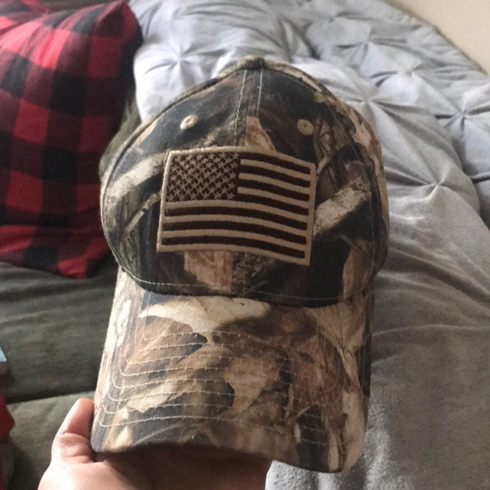 Camo American flag hat